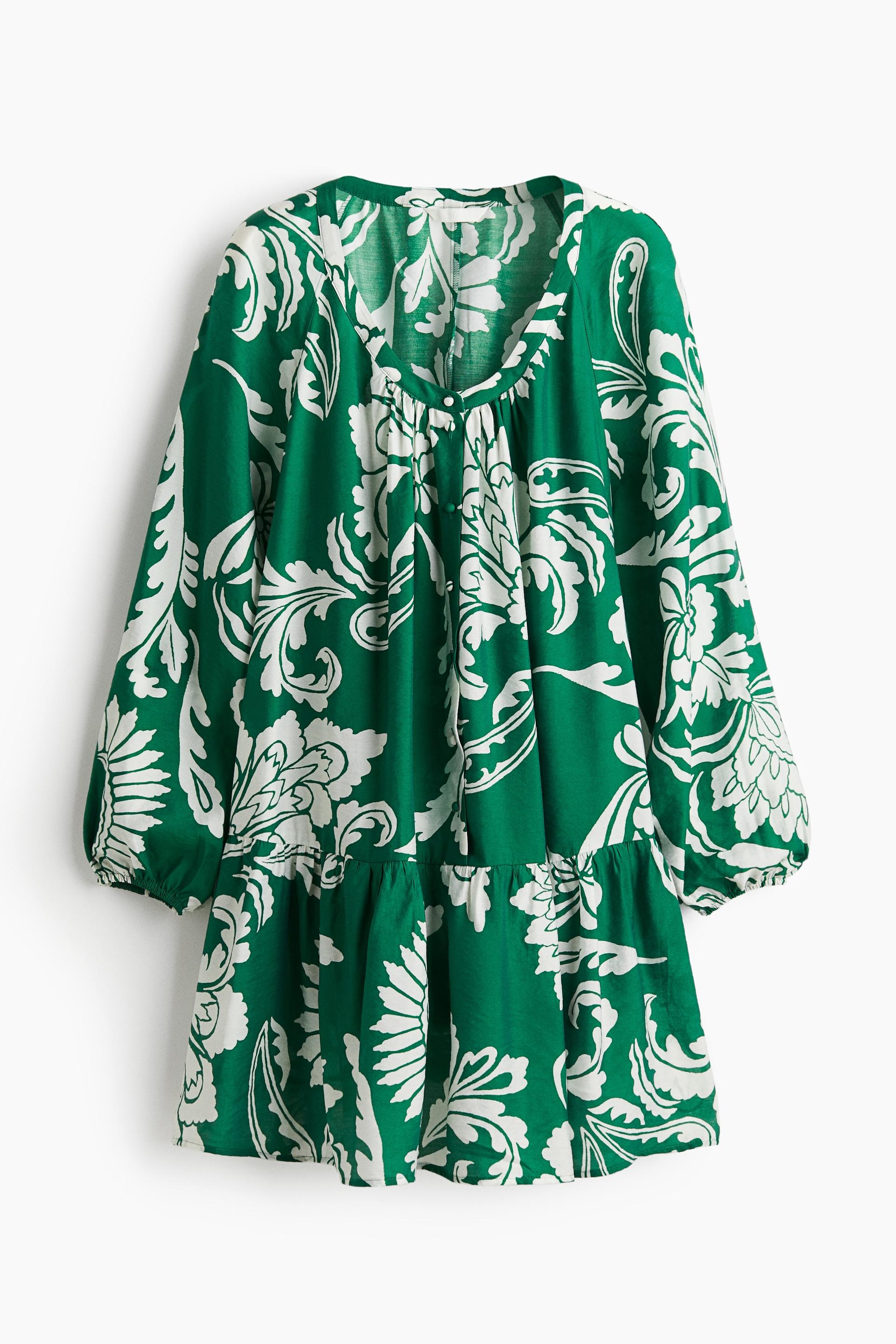 button-front tunic dress