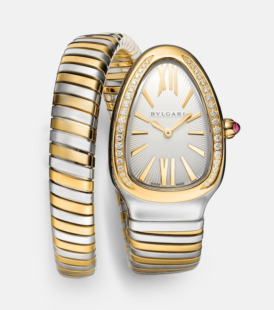 bvlgari serpenti tubogas watch with diamonds