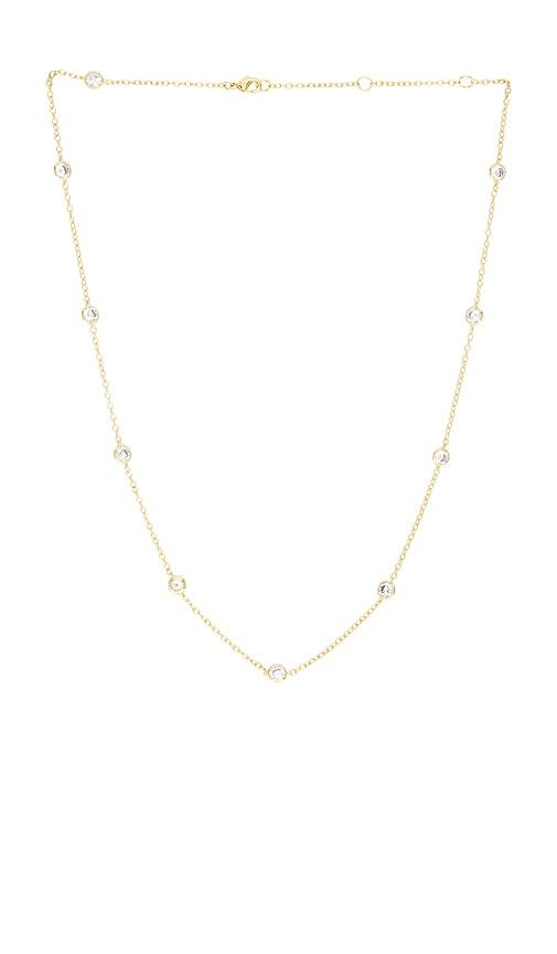 by adina eden diamond by the yard necklace in metallic gold.