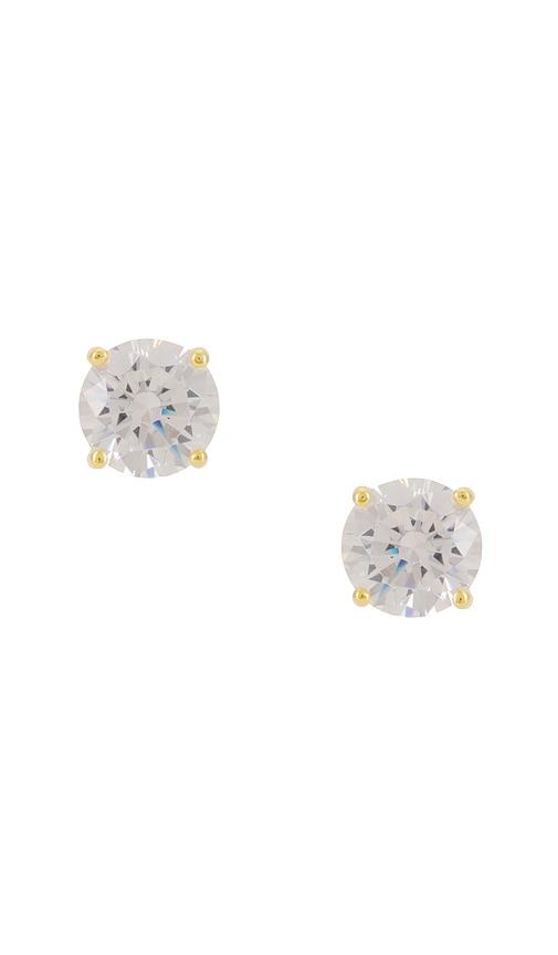 by adina eden juliette stud earring in metallic gold.