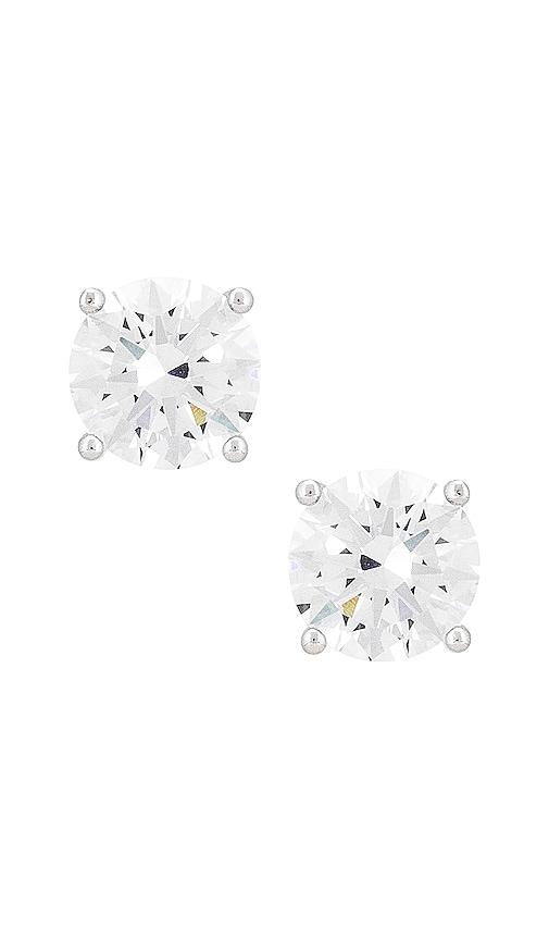 by adina eden juliette stud earring in metallic silver.