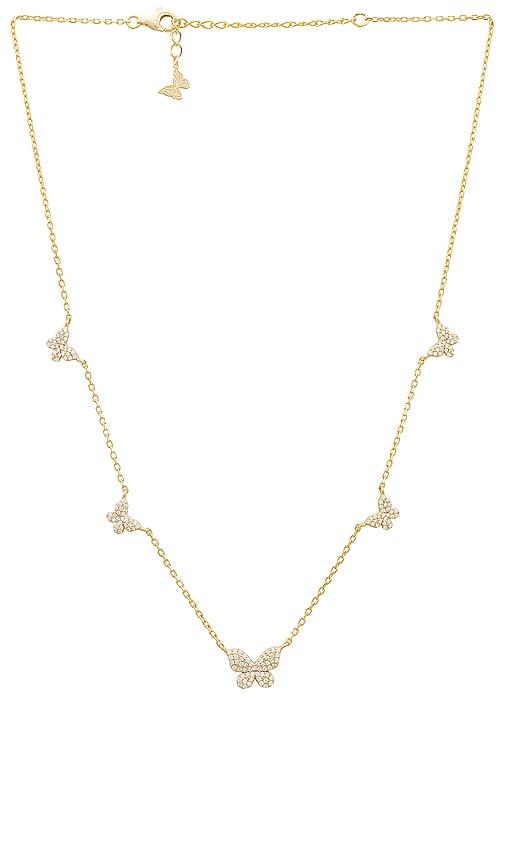 by adina eden pave 5 butterfly necklace in metallic gold.
