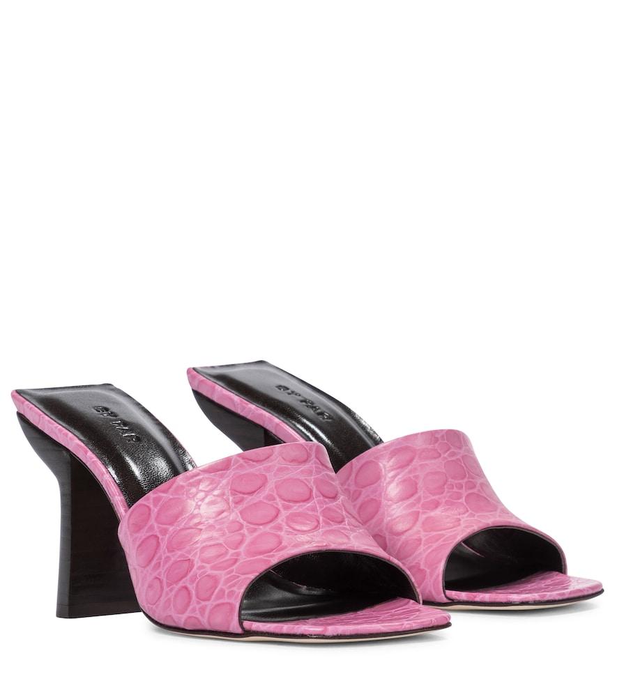by far liliana croc-effect leather sandals