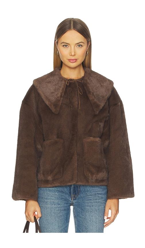 by malene birger jacquie fake fur jacket in brown. - size 36 (also in 38, 40)