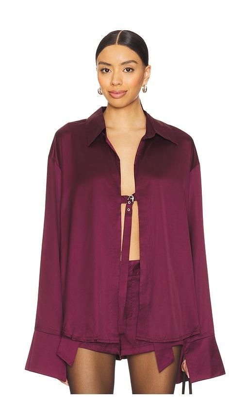 by.dyln andi shirt in burgundy. - size l (also in s, m)