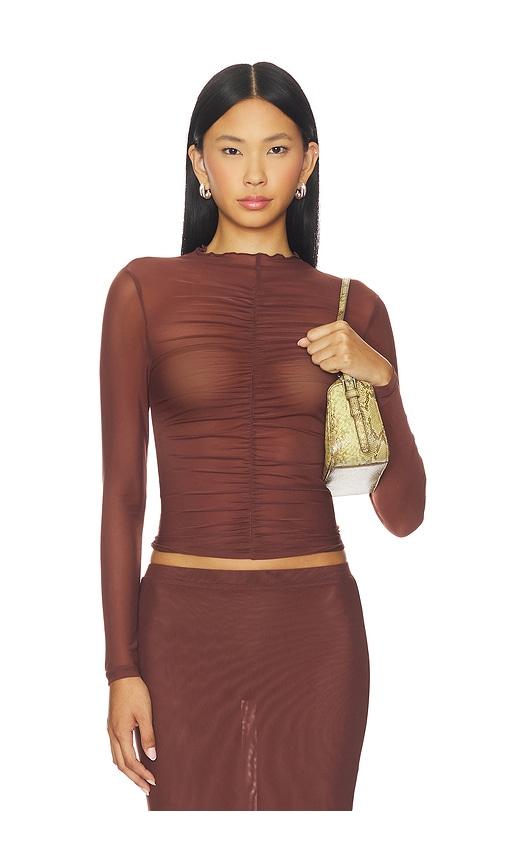 by.dyln gem top in chocolate. - size l (also in m, s)
