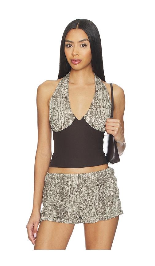 by.dyln harmony top in chocolate,grey. - size l (also in m, s, xl)