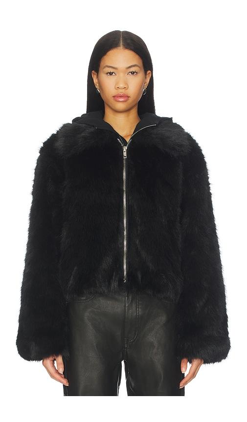 by.dyln kallie faux fur jacket in black. - size l (also in xs, m)