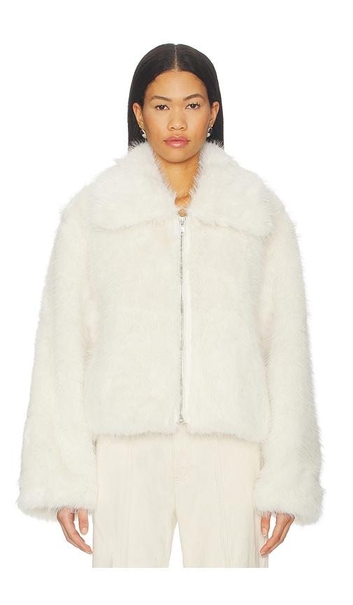 by.dyln kallie faux fur jacket in cream. - size m (also in xs, s, xl)
