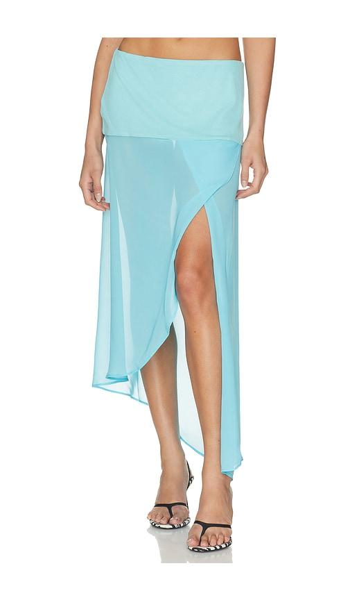 by.dyln marilyn sheer skirt in blue. - size l (also in xs, s, m)
