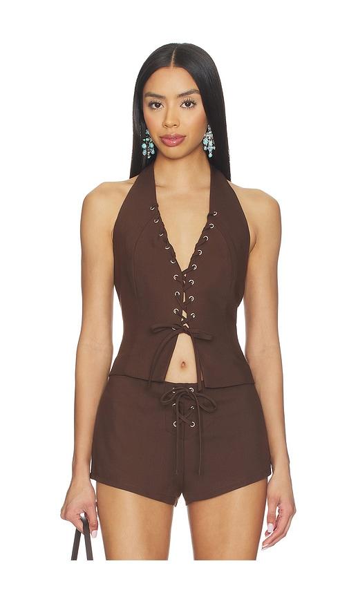 by.dyln mila top in chocolate. - size m (also in xs, s)