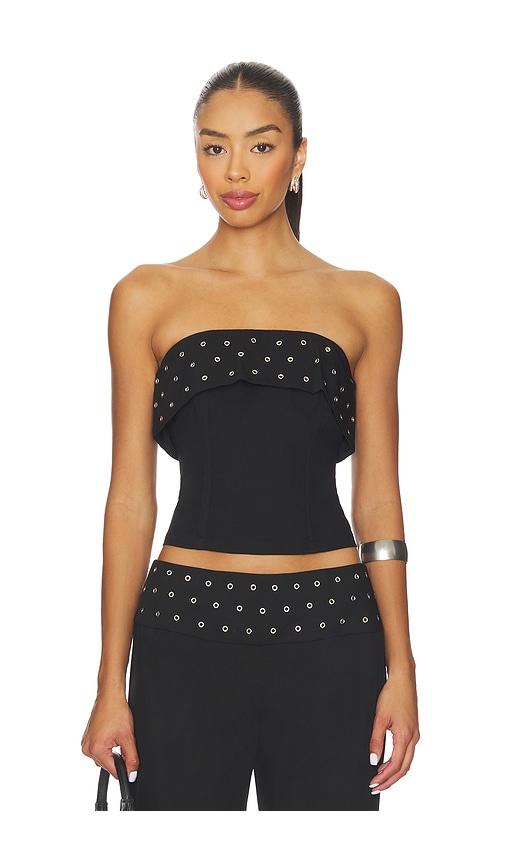 by.dyln reeves bodice top in black. - size l (also in m, s, xl, xs)