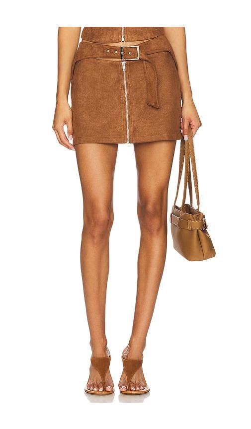 by.dyln regina mini skirt in brown. - size l (also in xs, s)