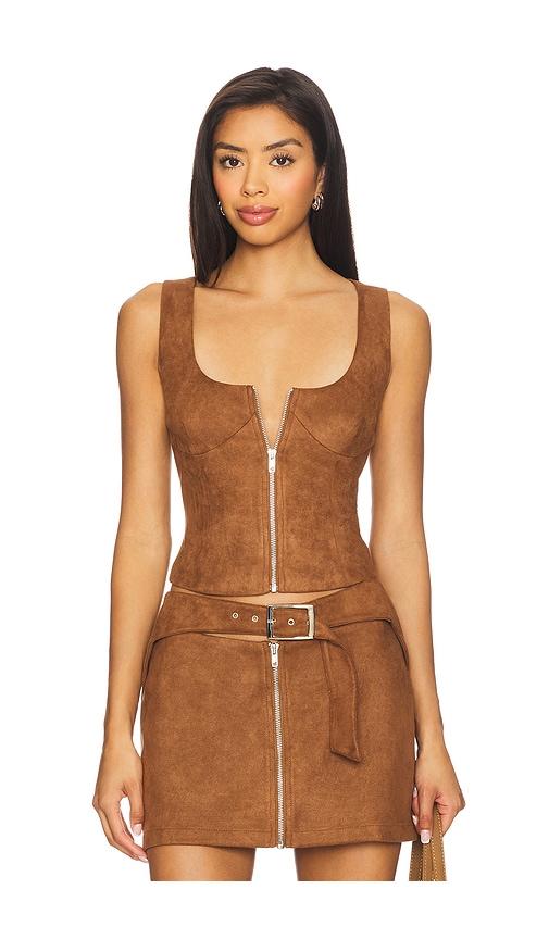 by.dyln regina top in brown. - size l (also in s, m, xl)