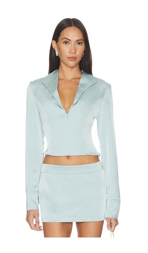 by.dyln x revolve myka shirt in baby blue. - size l (also in xs, s, m)