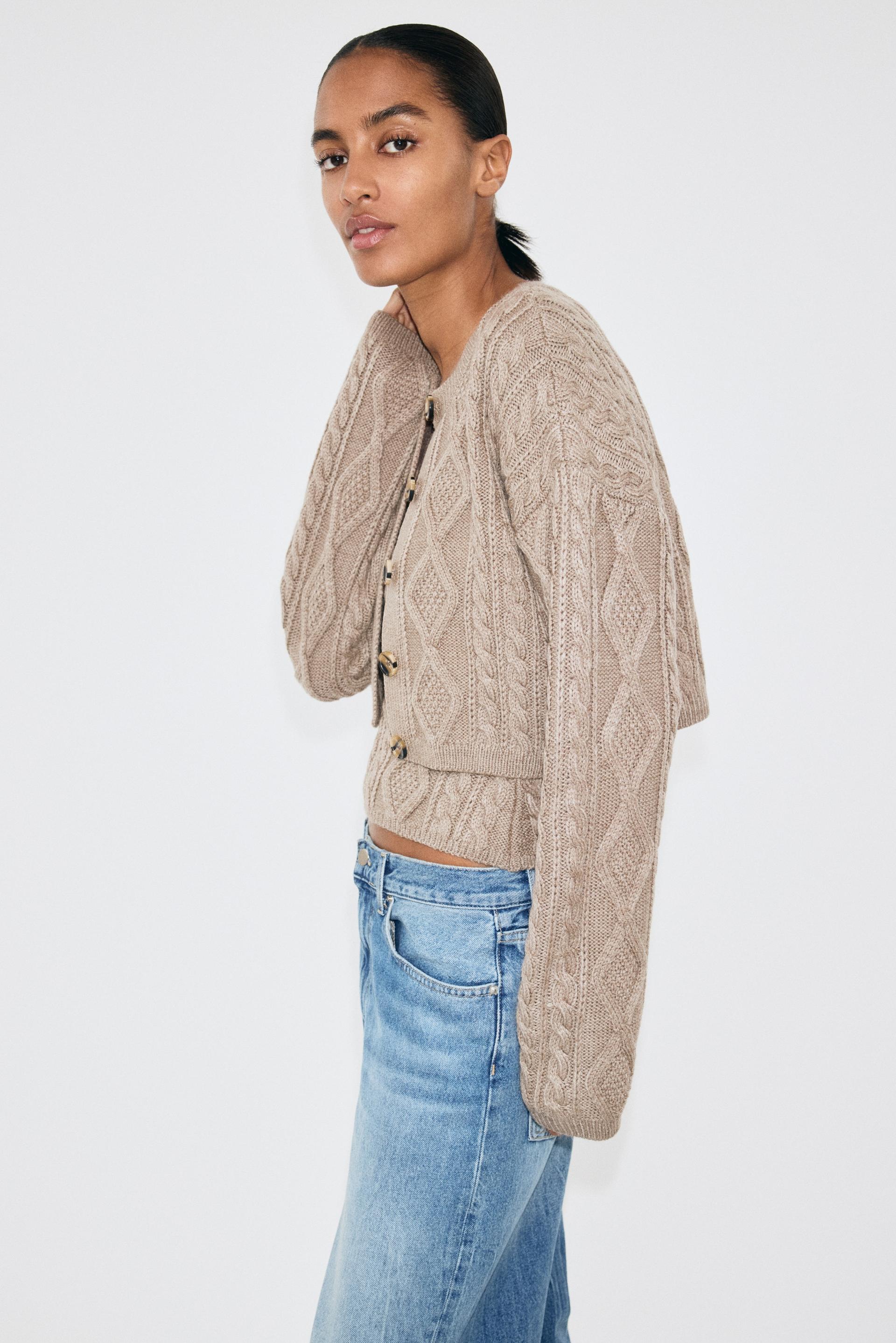 cable-knit cardigan