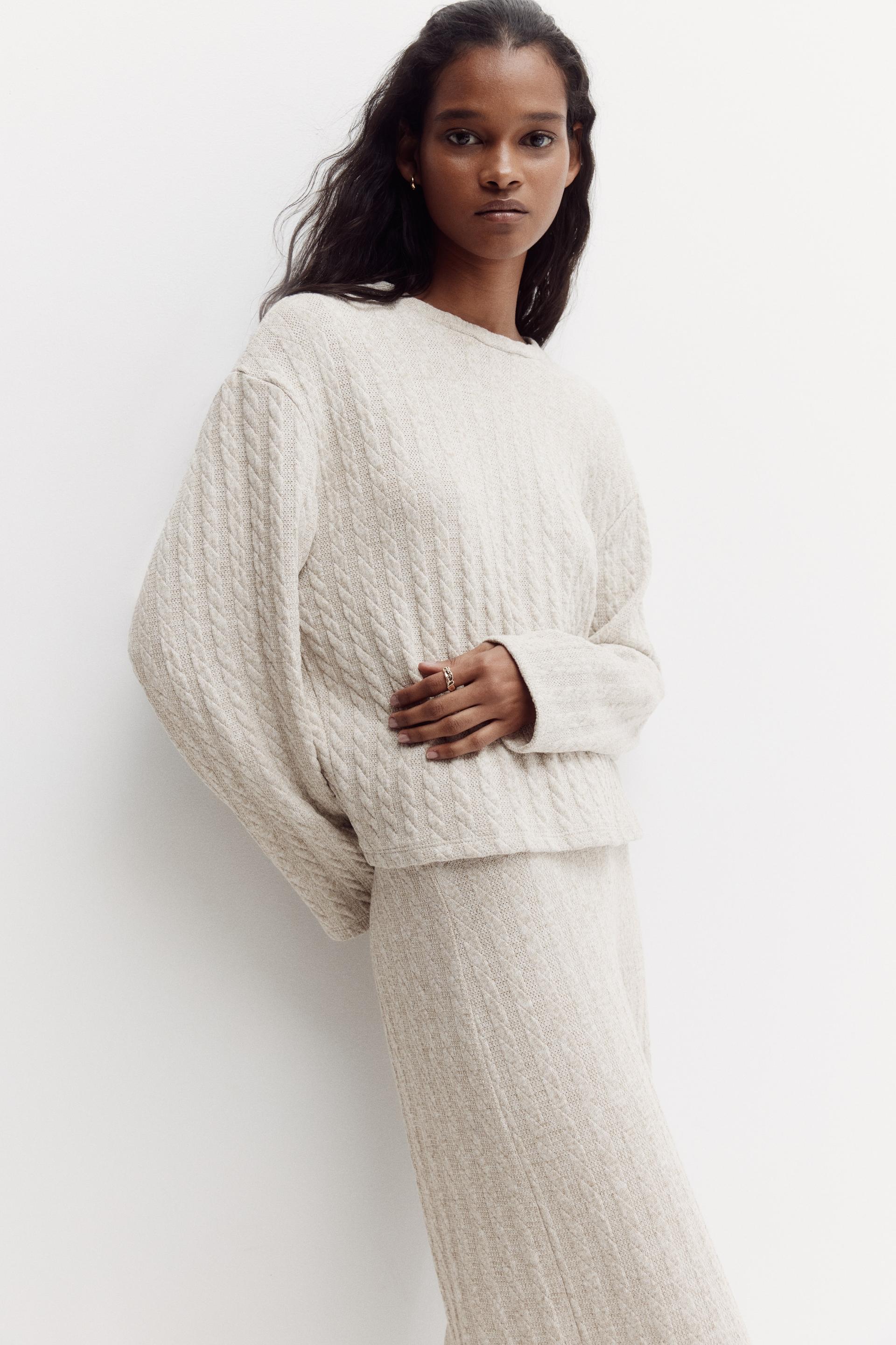 cable-knit sweater