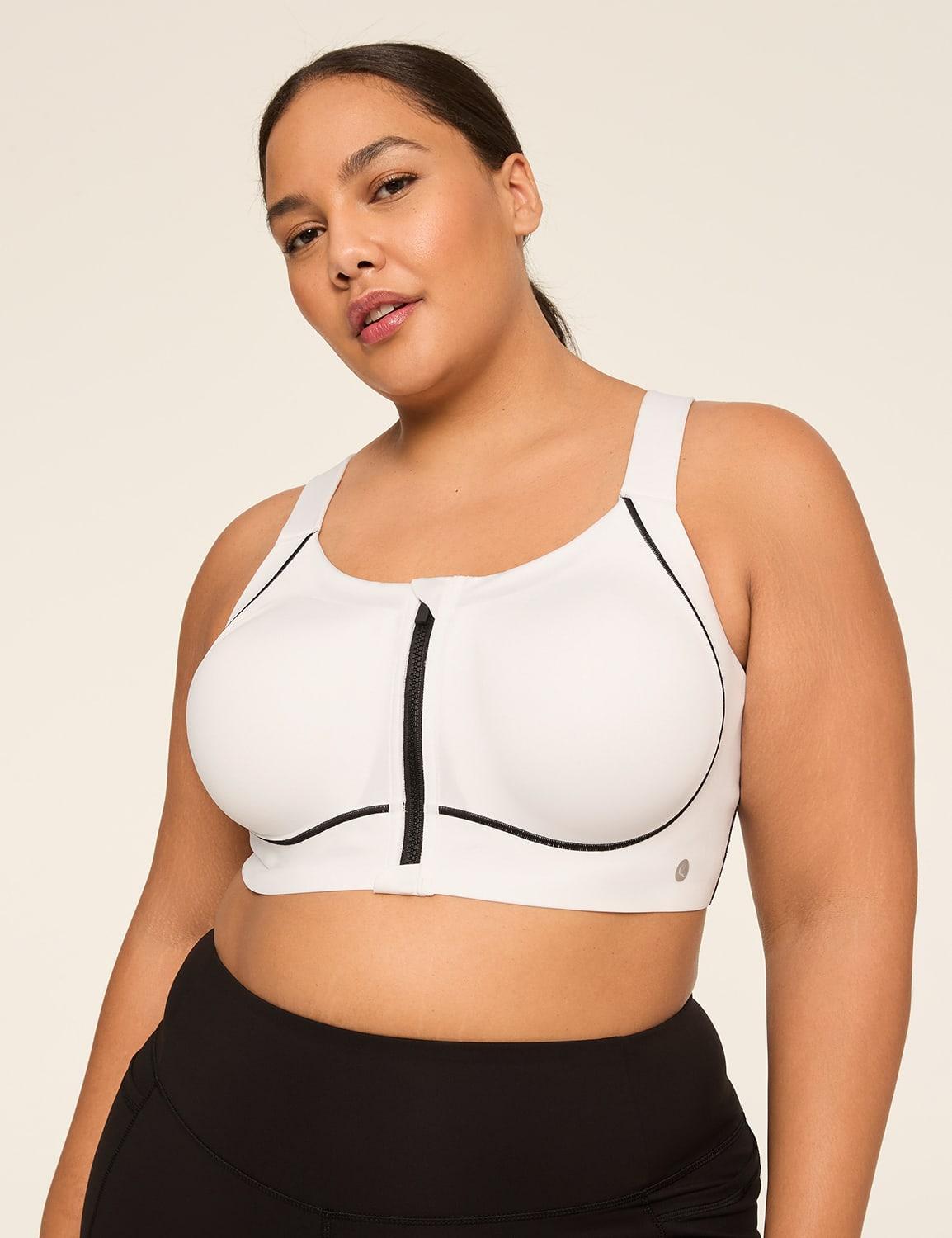 cacique max support high-impact zip-front underwire sports bra