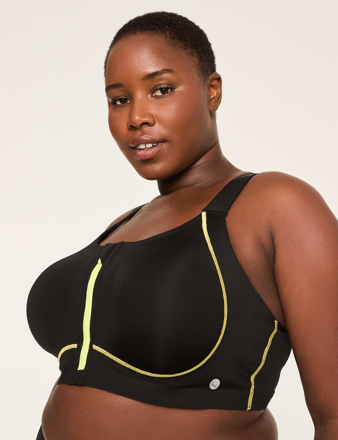 cacique max support high-impact zip-front underwire sports bra