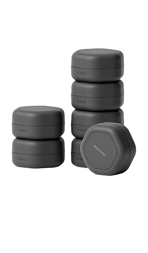 cadence pill case set small in charcoal.