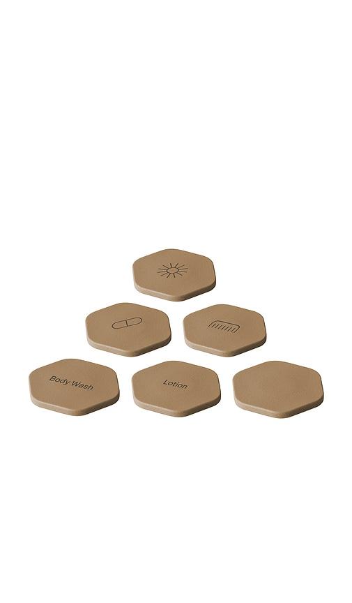 cadence set of 6 tiles in mocha.