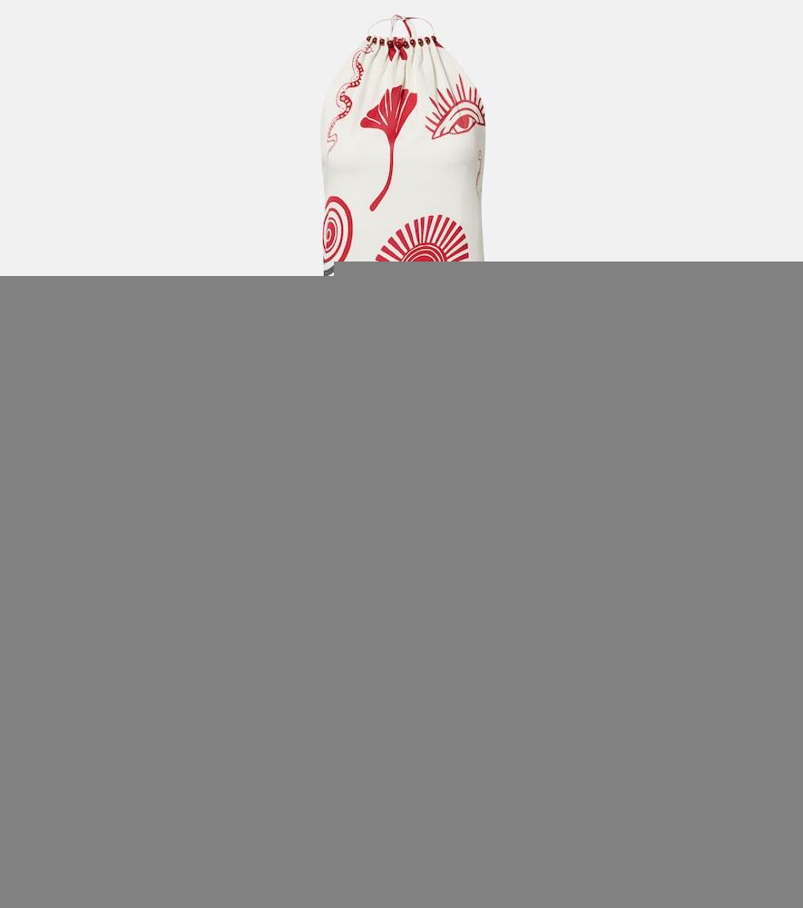 cala de la cruz accasia checked embellished maxi dress