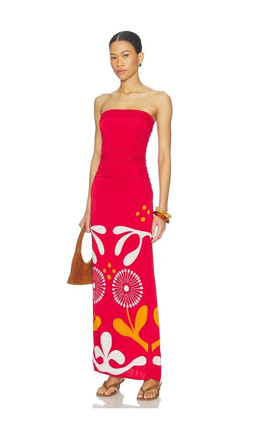 cala de la cruz daphne dress in red. - size l (also in s, m, xl)