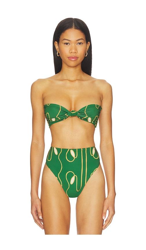 cala de la cruz lara bikini top in green. - size s (also in xl, xs)