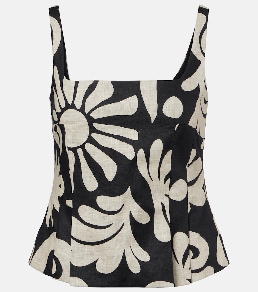 cala de la cruz rami printed linen top
