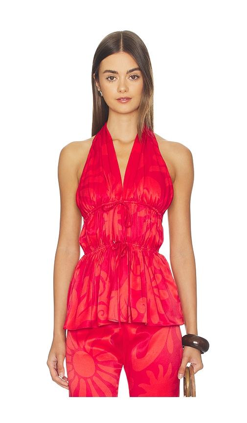 cala de la cruz rosie top in red. - size m (also in xs, s)