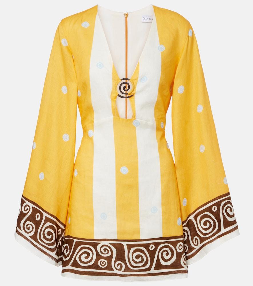 cala de la cruz tessa striped linen dress