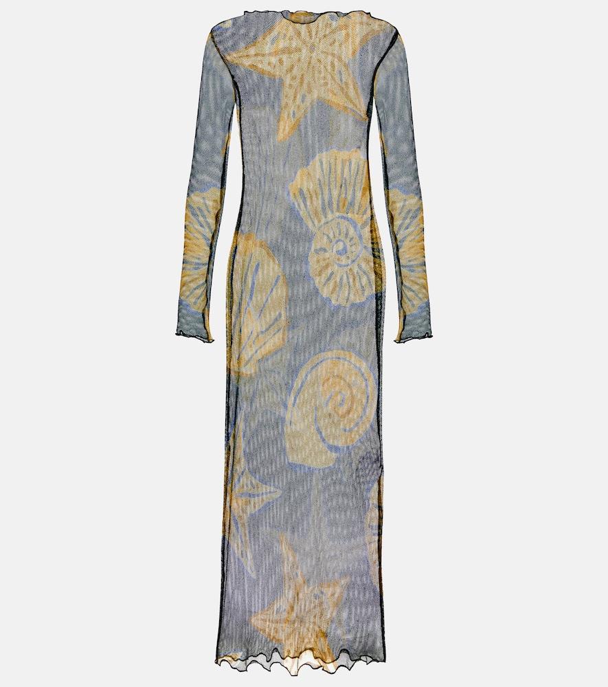 cala de la cruz ursa printed sheer beach dress