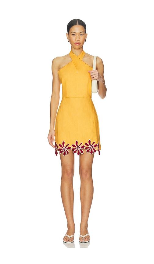 cala de la cruz veneta dress in yellow. - size l (also in s, xs)