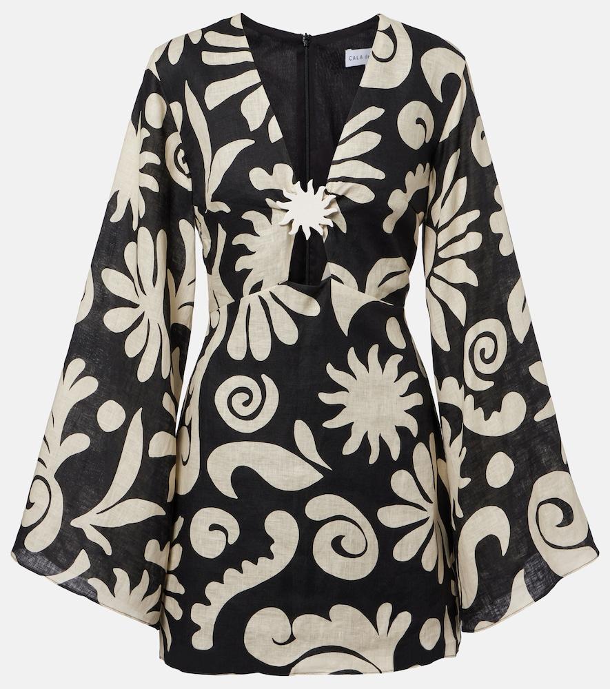 cala de la cruz vera printed linen minidress
