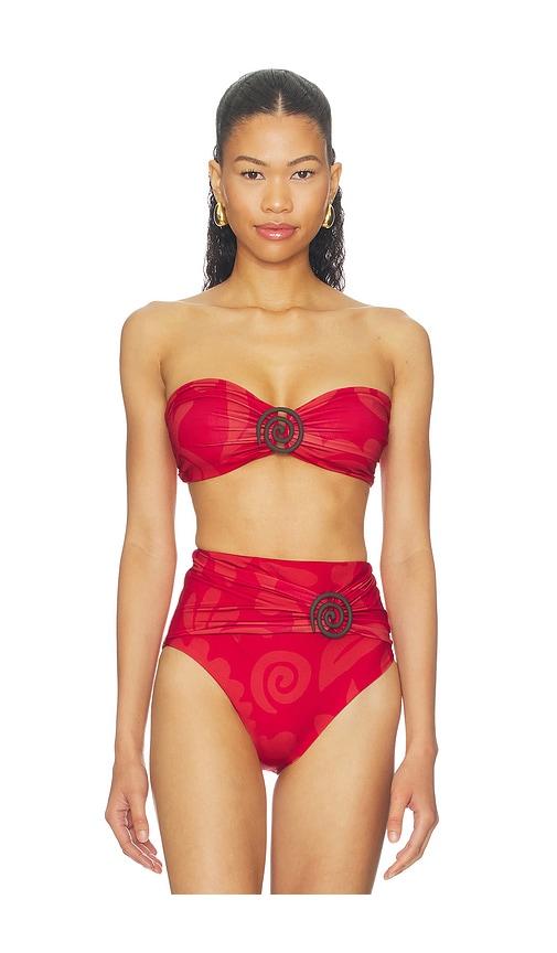 cala de la cruz x revolve maple bikini top in red. - size s (also in xs)