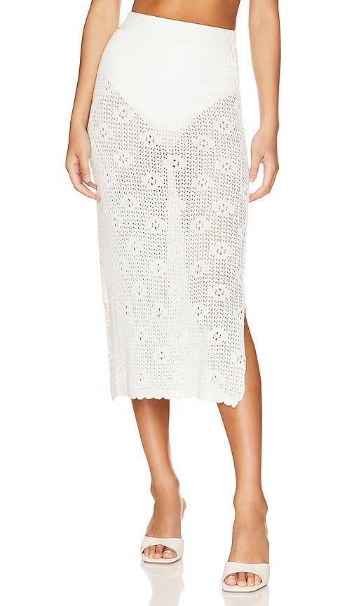 callahan camila midi skirt in white. - size l (also in m)