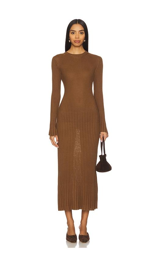 callahan mason midi dress in brown. - size l (also in m)