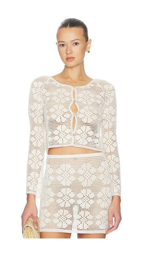 calle del mar daisy chain crochet cardigan in cream. - size l (also in s, xs)