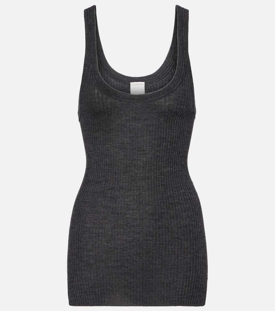 calvin klein collection ella ribbed-knit wool tank top