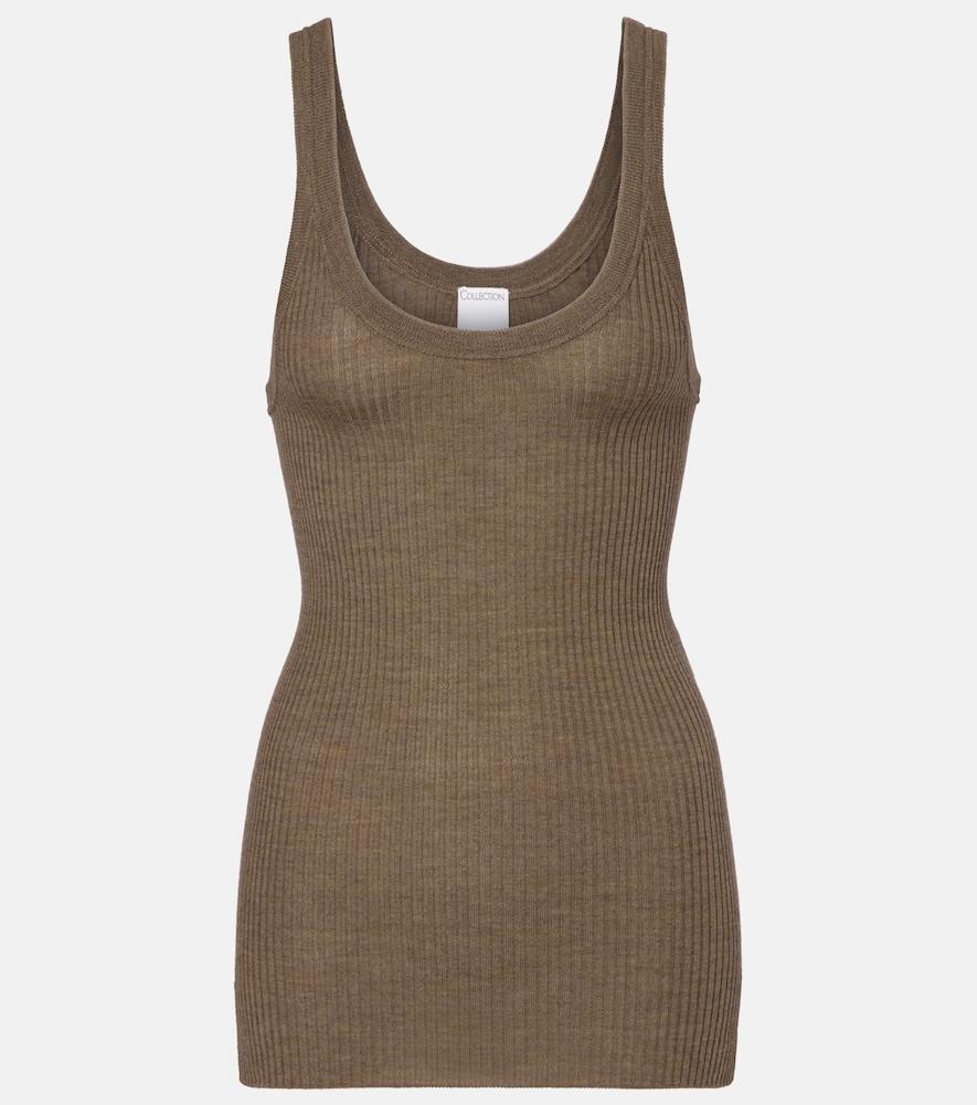 calvin klein collection ella ribbed-knit wool tank top