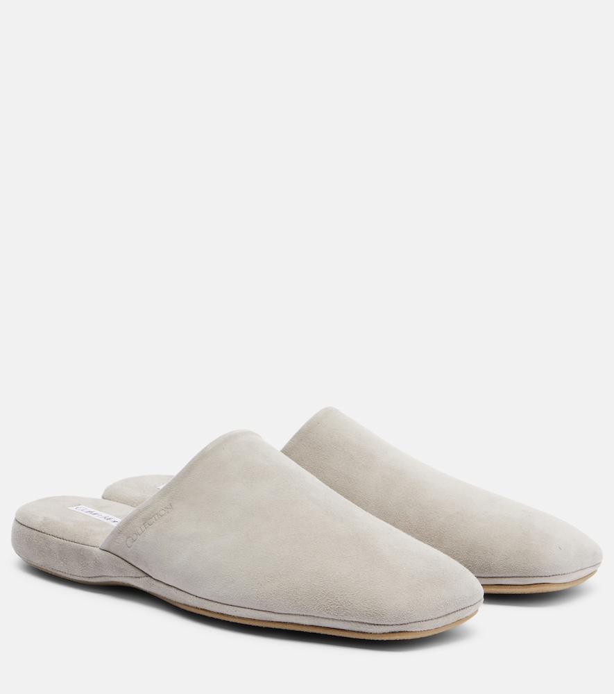 calvin klein collection hugh suede slippers