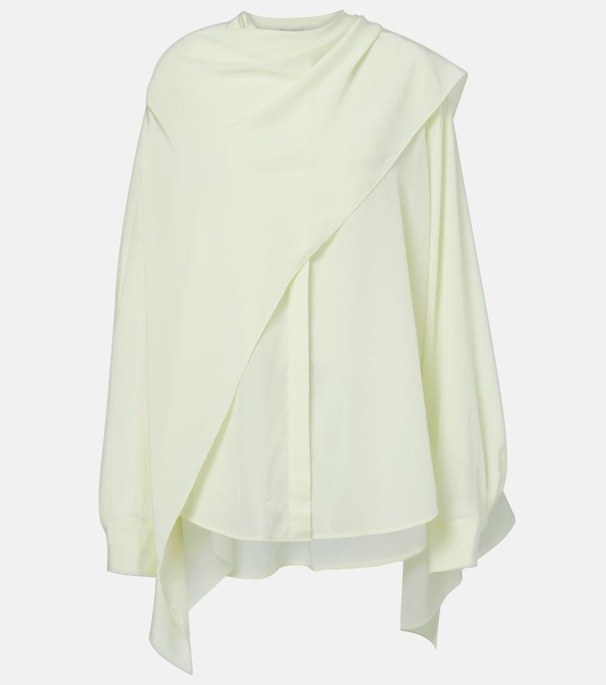 calvin klein collection kiki draped silk blouse