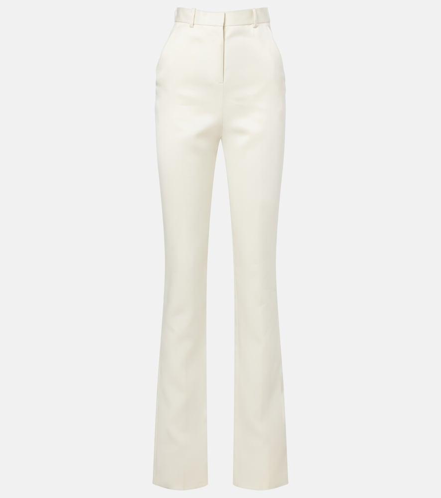 calvin klein collection lucia high-rise wool and silk slim pants
