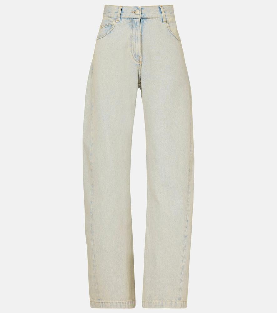 calvin klein collection mid-rise wide-leg jeans