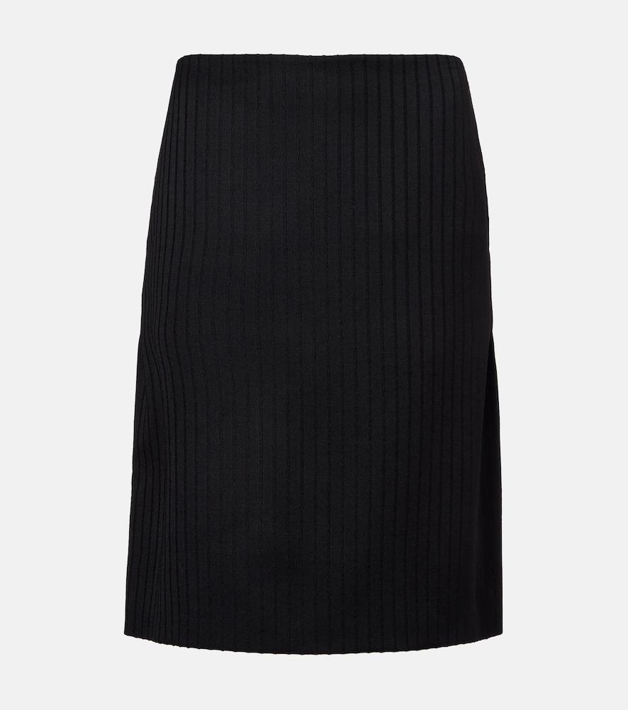 calvin klein collection ribbed-knit wool miniskirt