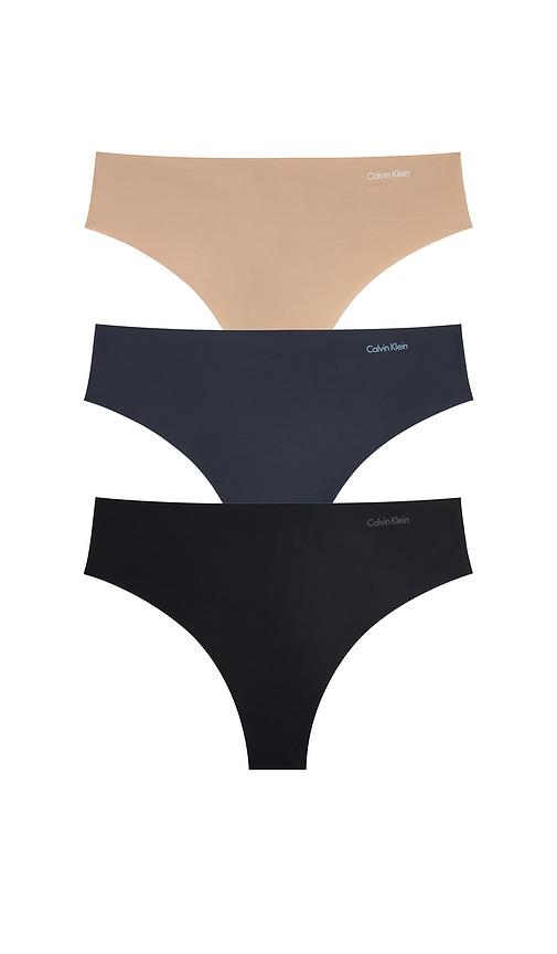 calvin klein underwear calvin klein thong 3 pack in nude,navy. - size l (also in xs, s, m, xl)
