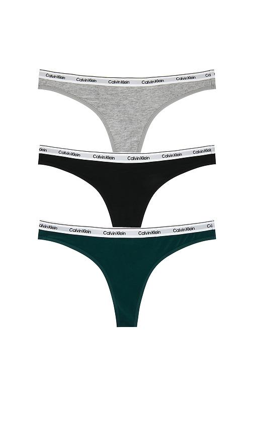 calvin klein underwear calvin klein thong 3 packs in green,black. - size m (also in xl)