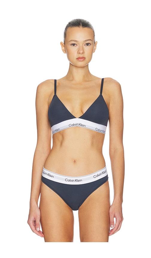 calvin klein underwear lightly lined triangle bra in navy. - size l (also in s, m)