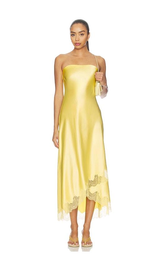 cami nyc alexandria strapless dress in yellow. - size m (also in xs, s, xl)
