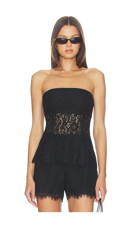 cami nyc bijou strapless lace top in black. - size 12 (also in 2, 4, 6)